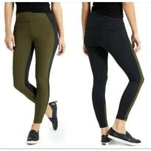 Athleta Highline Hybrid Leggings Olive Black Women’s Size 2 Ankle Tight Ponte